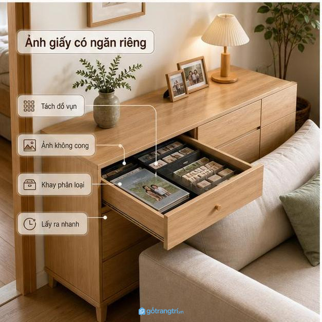 Nhãn theo năm và hộp phẳng giúp ảnh không bị cong mép
