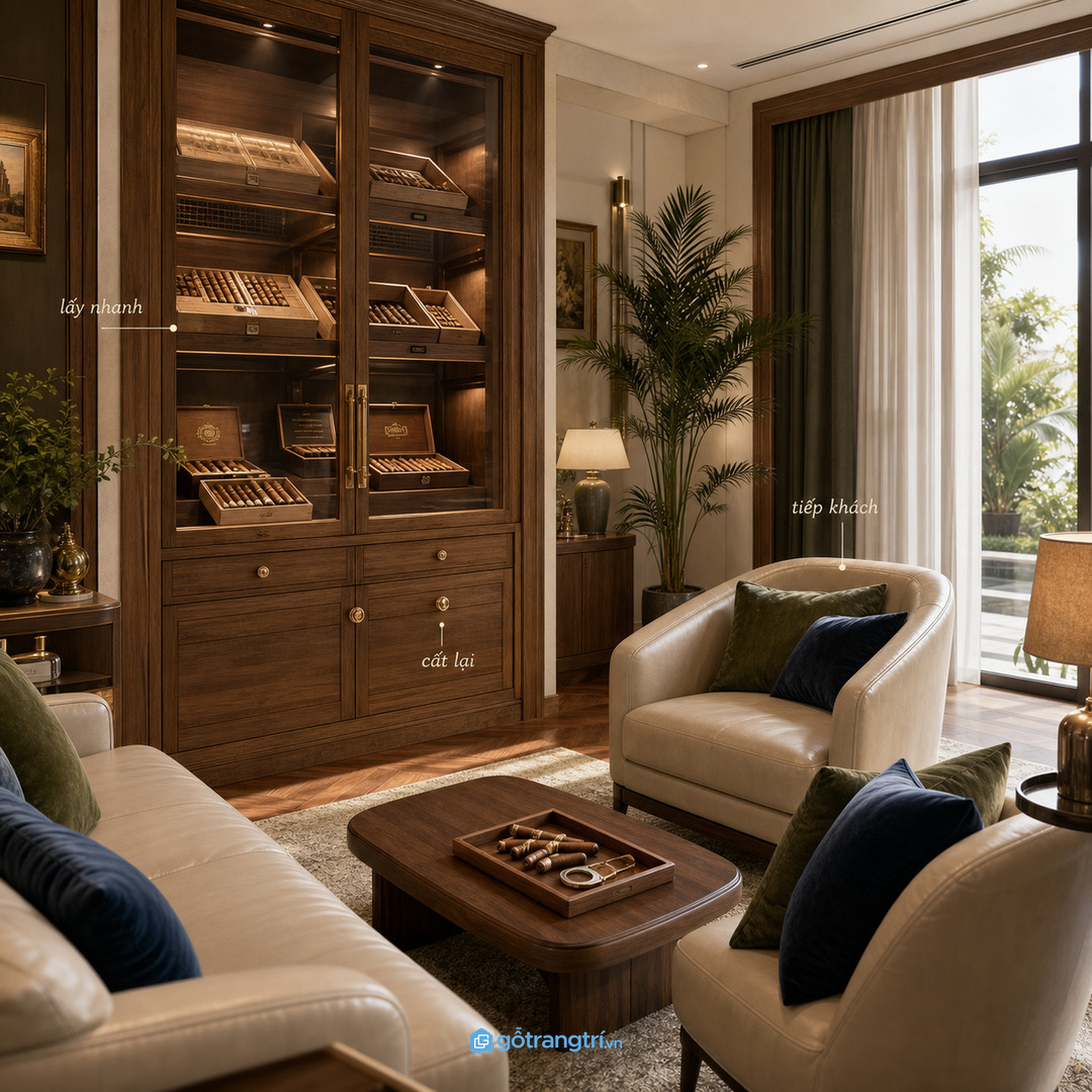 Thiết kế theo thói quen tiếp khách cuối tuần tại phòng lounge