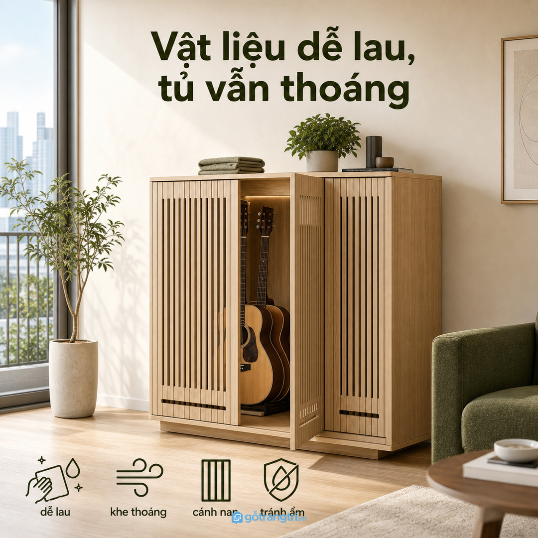 Chia ngăn theo từng đàn guitar
