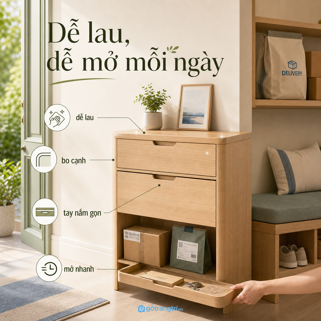 Tủ ra vào dễ lau dễ mở mỗi ngày