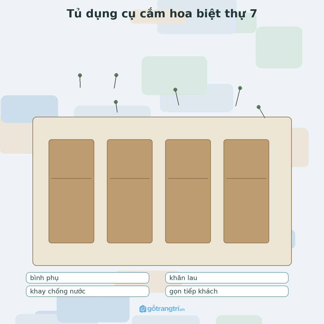 Thiết kế theo thói quen thay hoa hằng tuần trong phòng khách biệt thự
