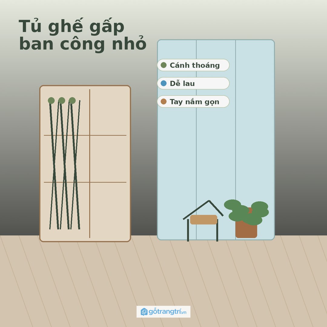 Chọn vật liệu dễ lau chống ẩm vừa đủ cánh thoáng và tay nắm gọn