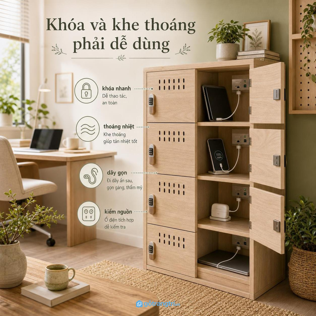 Chọn ổ điện, khe thoáng và khóa theo tần suất sử dụng