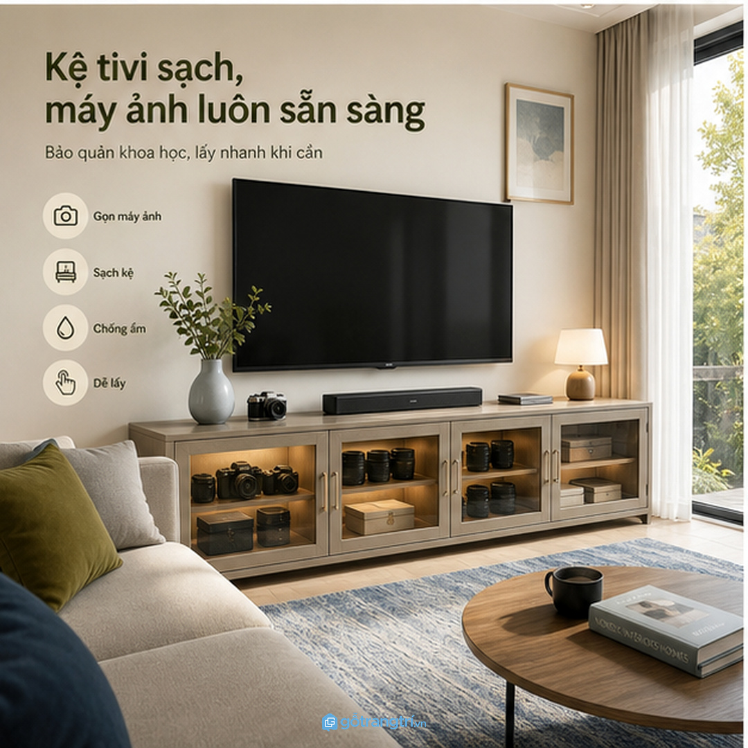 Khoang máy ảnh cần thoáng, chắc và dễ lấy ra khỏi tủ