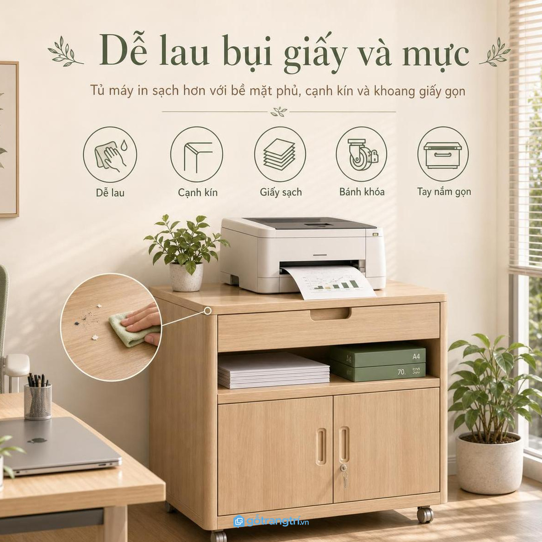Vật liệu dễ lau giữ tủ sạch bụi giấy và vết mực nhỏ