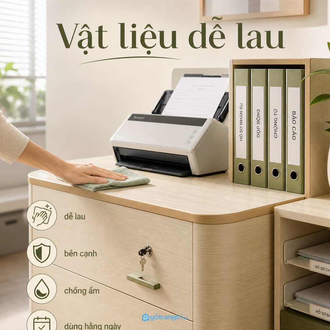 Vật liệu dễ lau và thoát nhiệt giúp tủ máy in dùng ổn định hơn