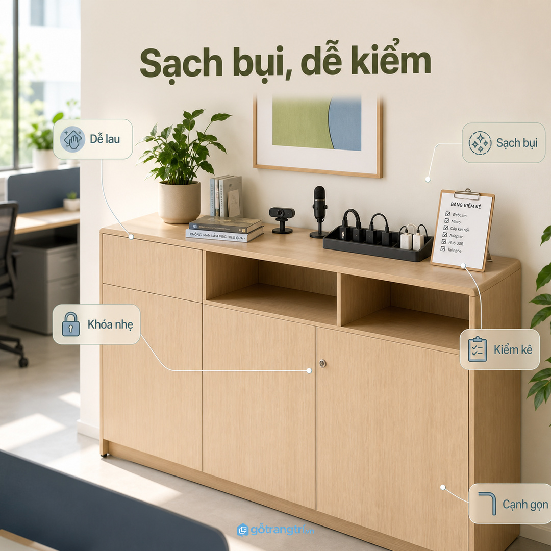 Chọn vật liệu và khóa nhẹ để thiết bị sạch bụi, dễ kiểm kê