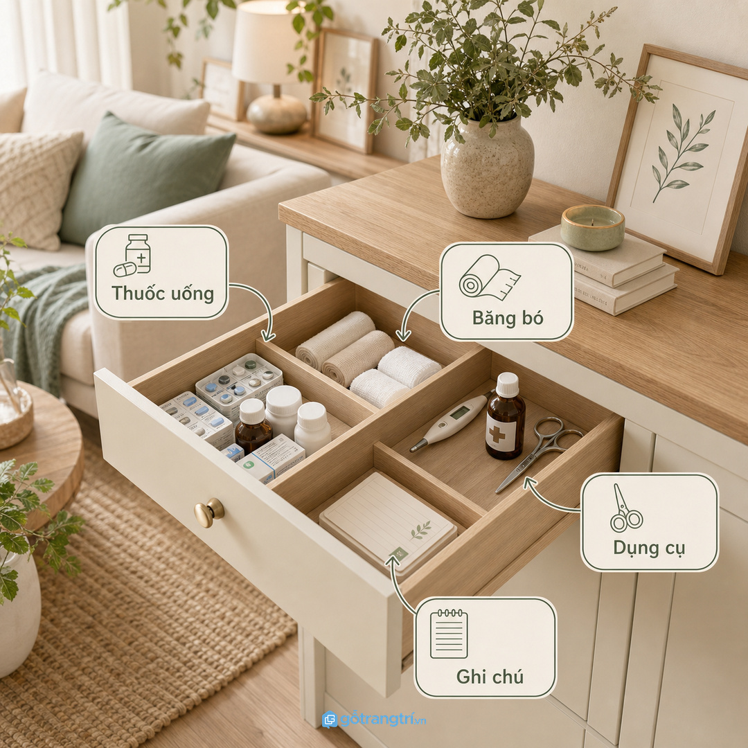 Tách khoang thuốc uống băng bó dụng cụ nhỏ và giấy ghi chú