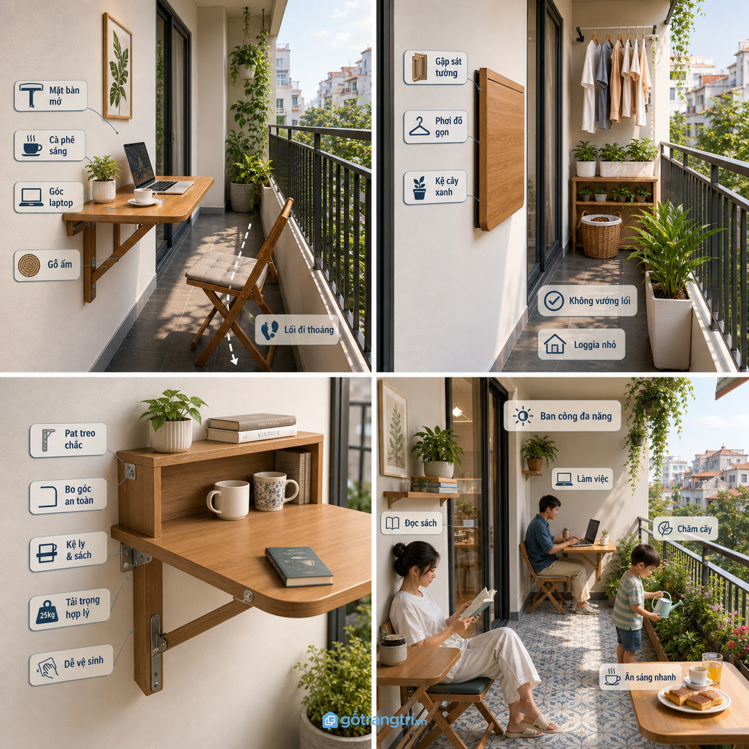 Bếp nhỏ cần thêm mặt bàn ăn nhanh