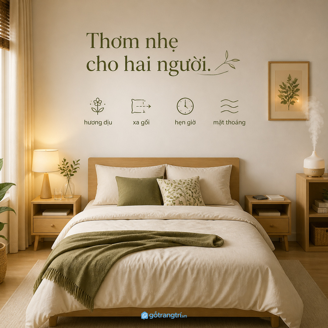 Phòng vợ chồng cần kệ thơm nhẹ nhưng không nồng