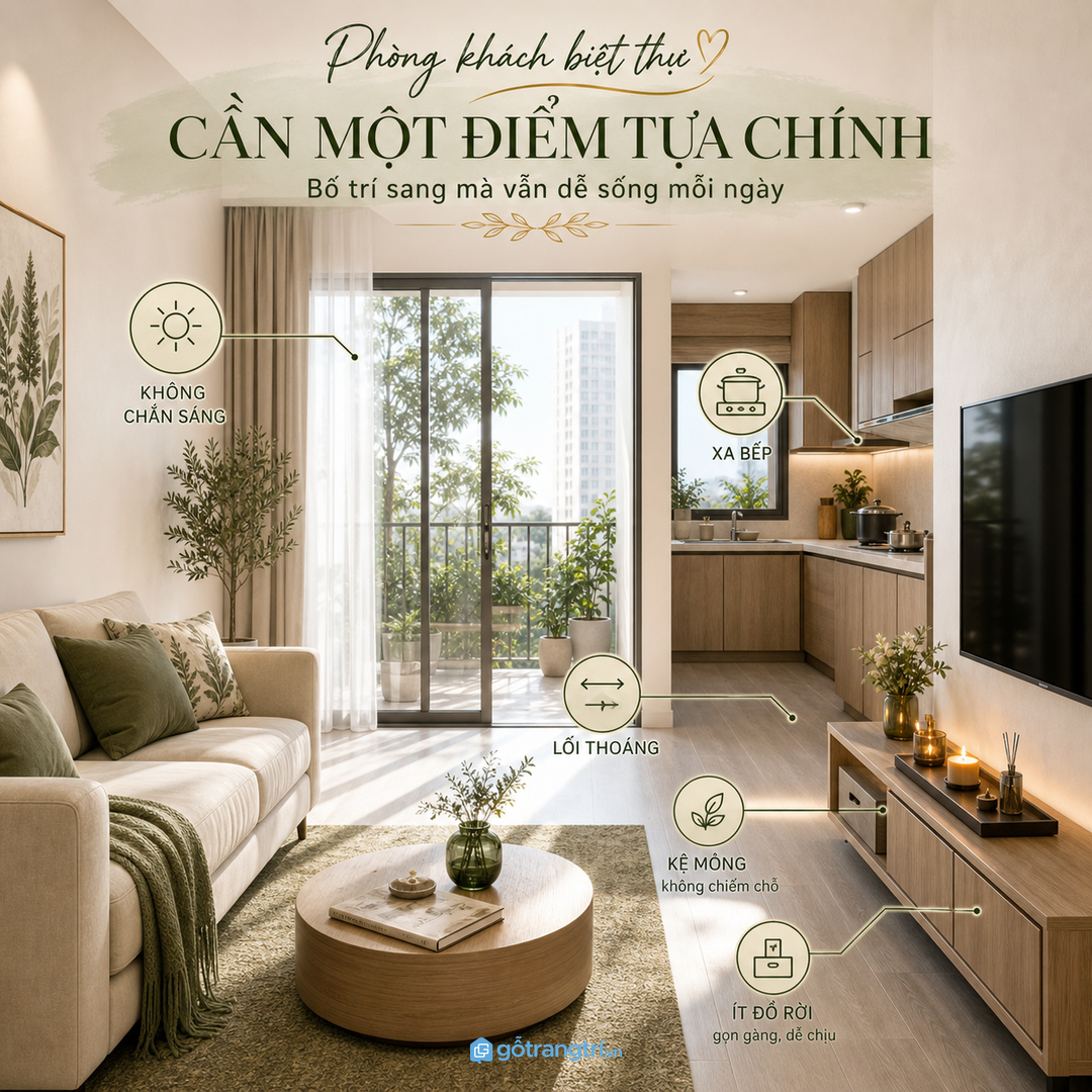 Màu kệ nến nên đồng bộ với sofa, kệ TV và ánh sáng phòng