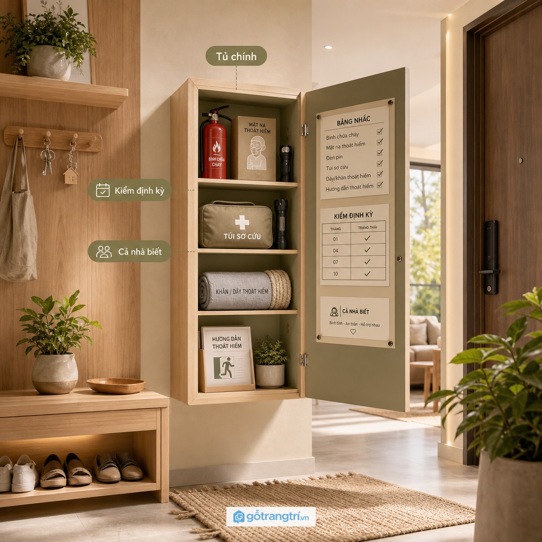 Căn hộ gia đình cần tủ chính và thói quen kiểm định kỳ được phân vai rõ