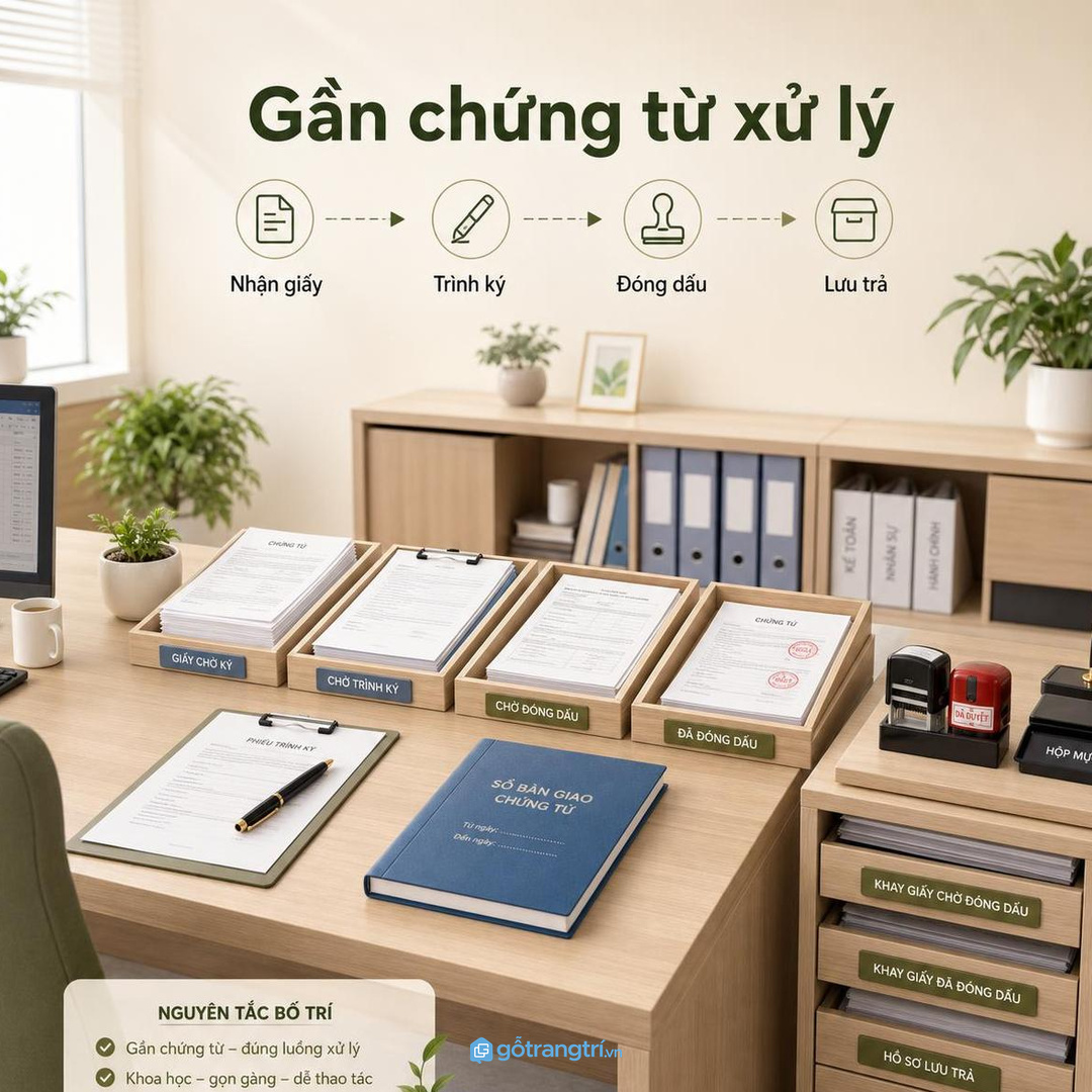 Phòng kế toán cần tủ con dấu gần chứng từ đang xử lý