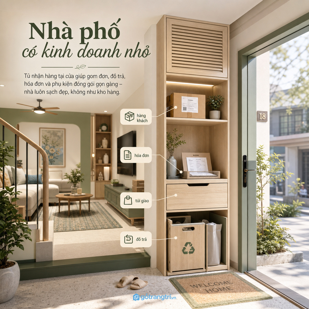 Nhà phố kinh doanh nhỏ vẫn gọn
