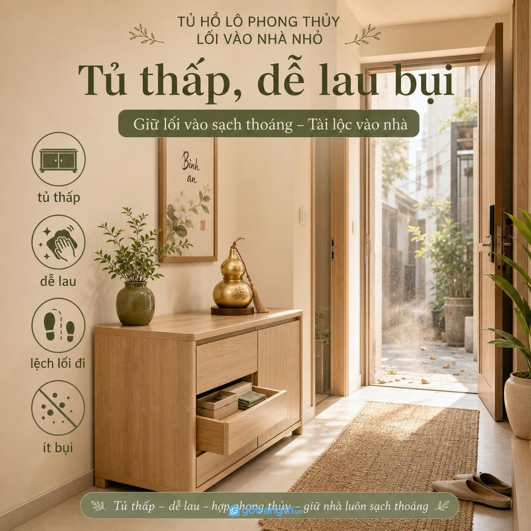 Căn hộ chung cư cần tủ mỏng sát tường, không vướng cửa