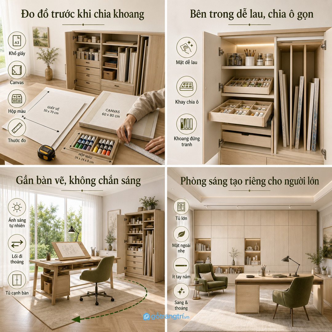 Biệt thự có phòng sáng tạo riêng cần tủ lớn nhưng mặt ngoài vẫn nhẹ