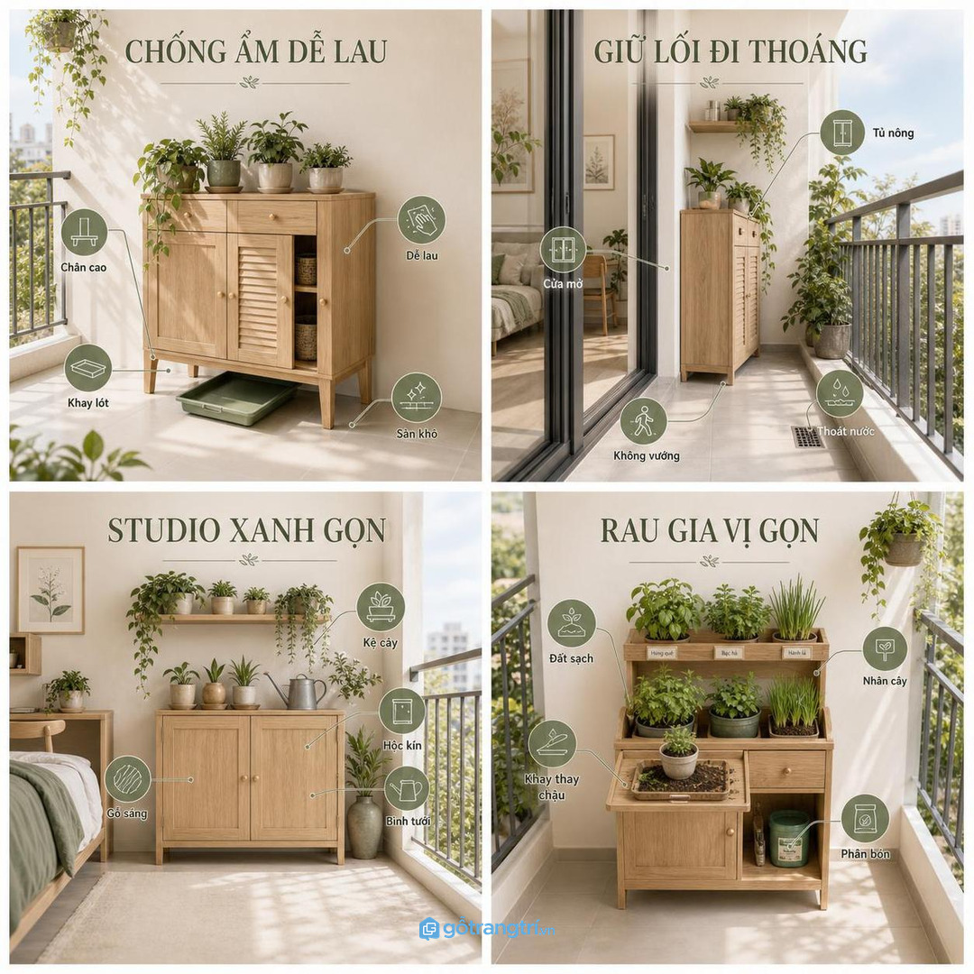 Căn hộ studio hợp tủ nông nối cùng đảo bếp hoặc kệ phụ