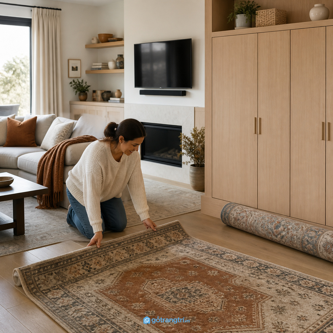 Nhà hay thay decor nên có khoang thảm theo mùa
