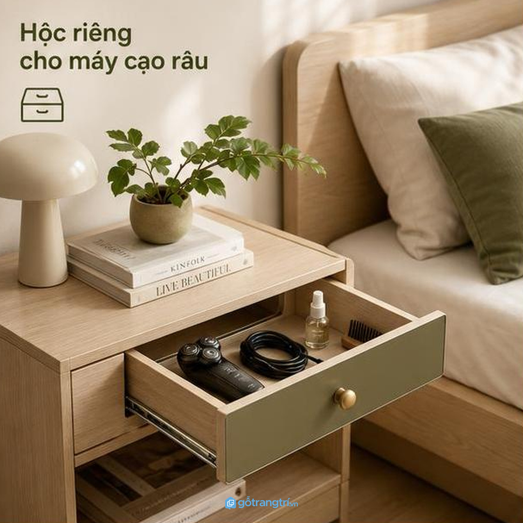 Phòng ngủ nhỏ cần tách đồ của từng người để tránh lẫn máy và phụ kiện