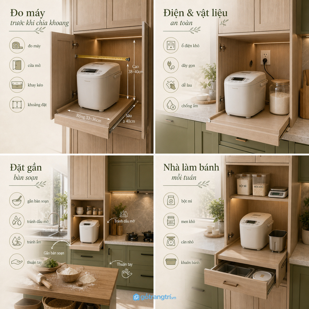Nhà làm bánh mỗi tuần cần hộc bột, men, cân và khuôn thật dễ lấy