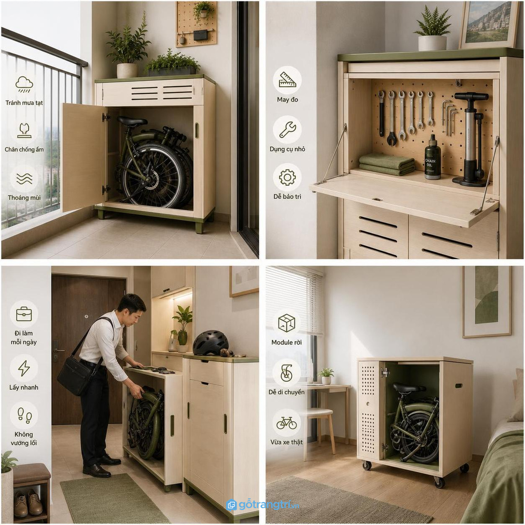 Gara biệt thự cần tủ cao chắc để cất máy xịt, dây nước và đồ bảo dưỡng