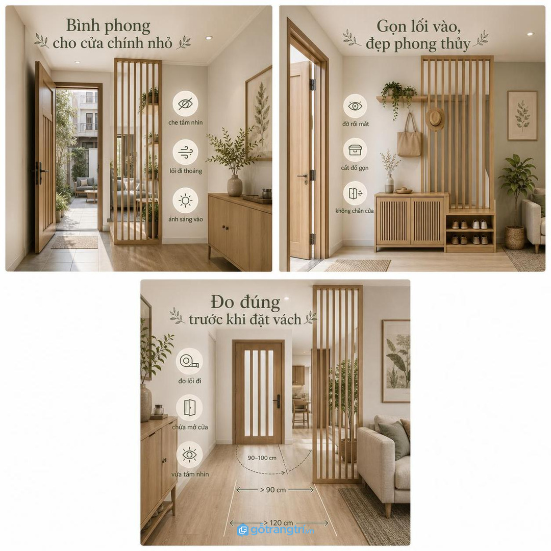 Đèn dịu và dây kín giúp bình phong đẹp mà dễ dùng