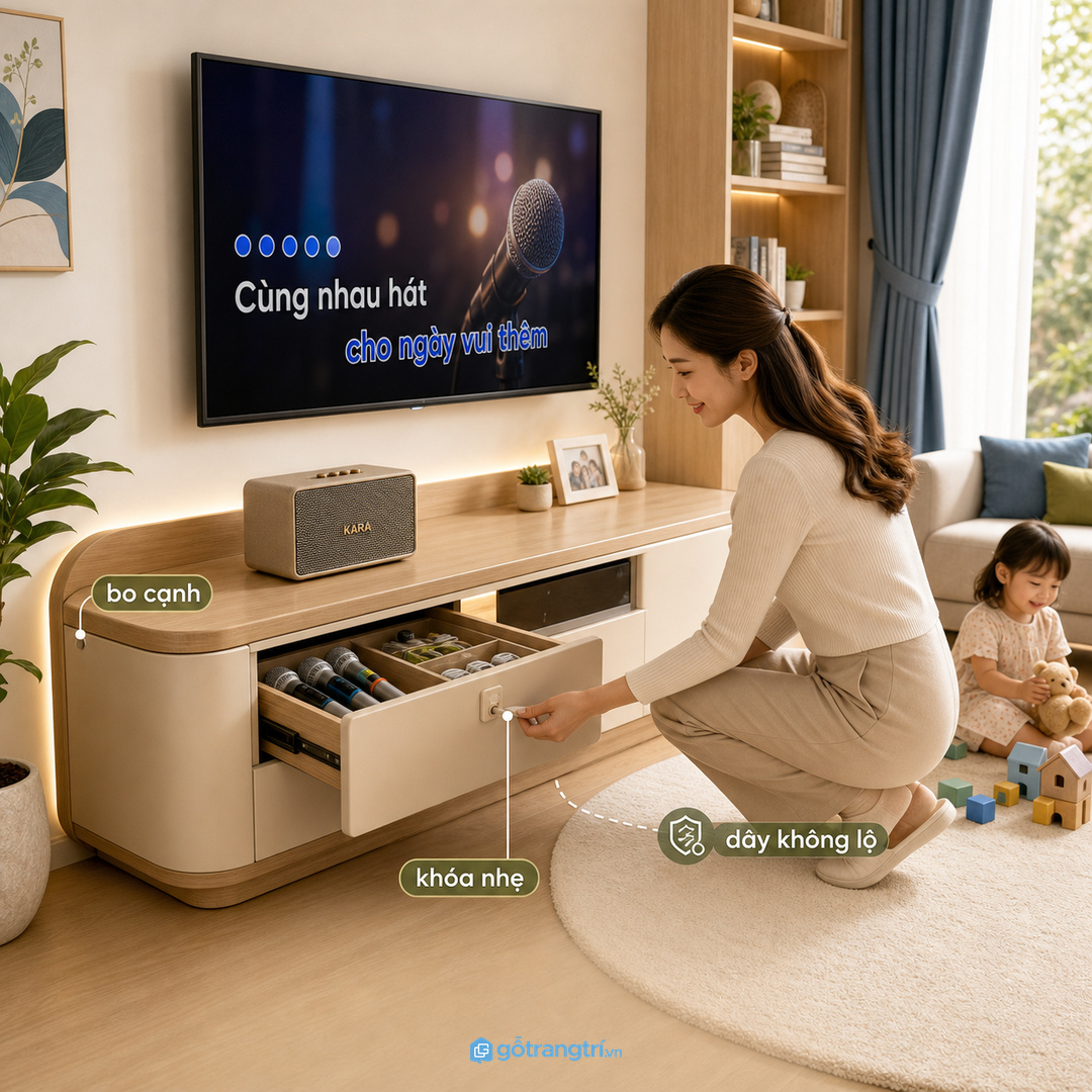 Nhà có trẻ nhỏ cần khóa nhẹ cho micro và dây sạc