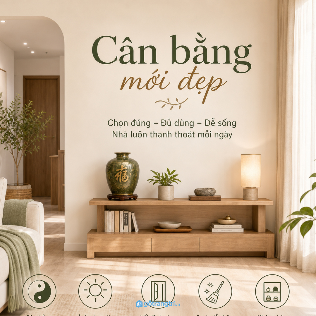 Nhà phố nên đặt kệ ở góc sáng nhưng không chắn luồng đi lại