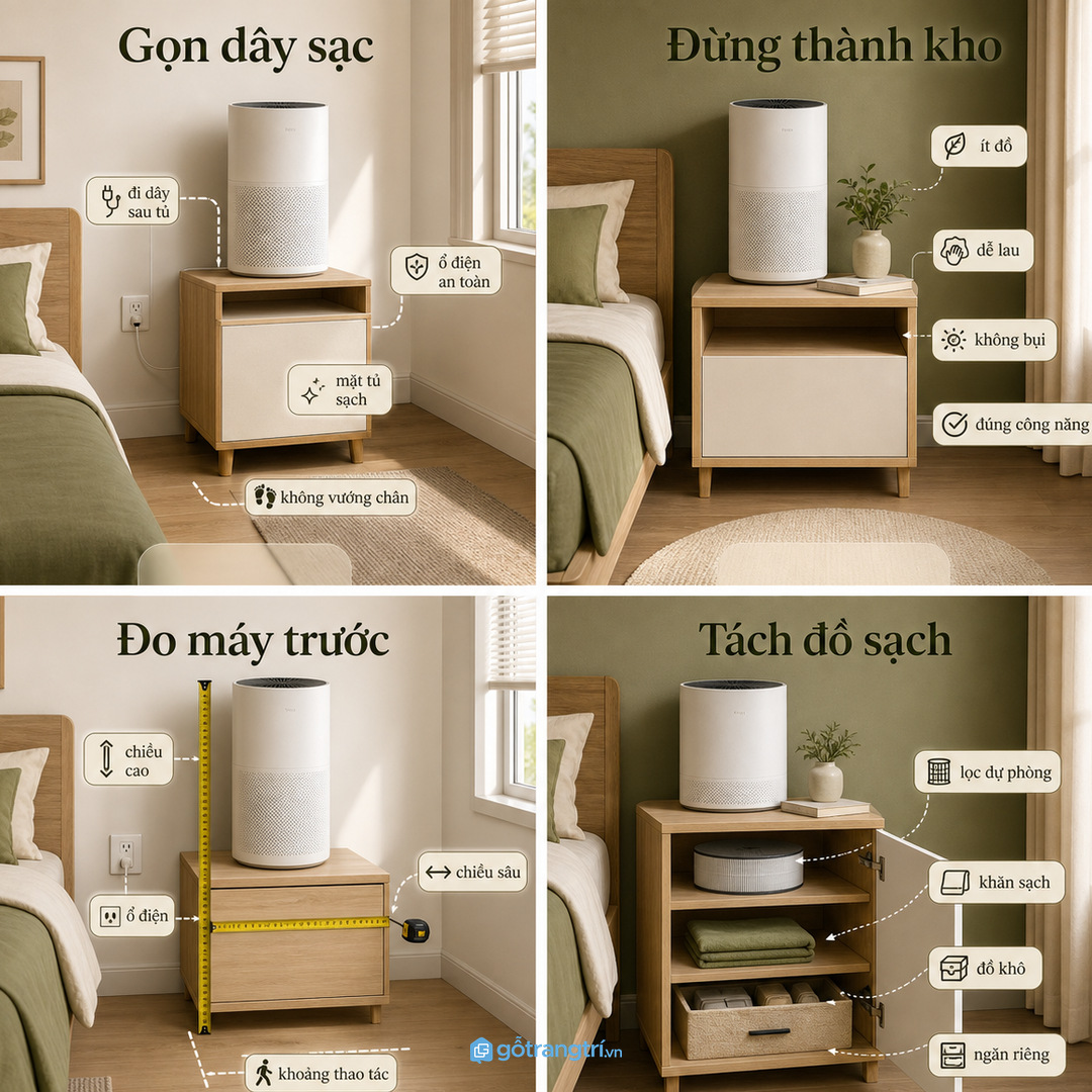 Nhà có trẻ nhỏ cần khóa nhẹ bo cạnh và cất phụ kiện an toàn