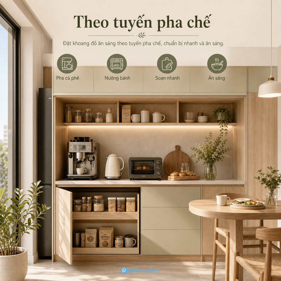 Nhà phố dùng bữa sáng nhiều cần khoang chịu thao tác hằng ngày