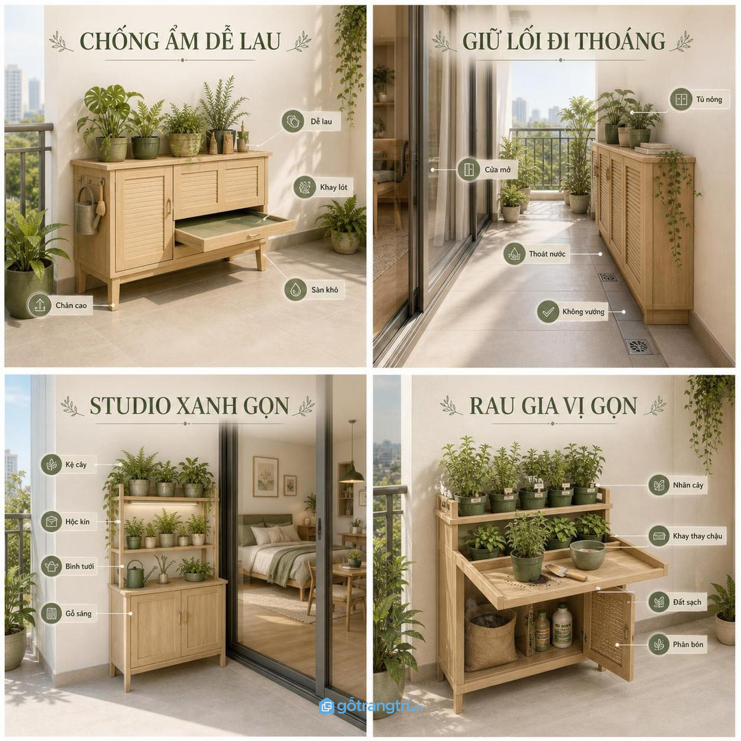 Gia đình trồng rau gia vị cần khoang đất sạch và khay thao tác riêng