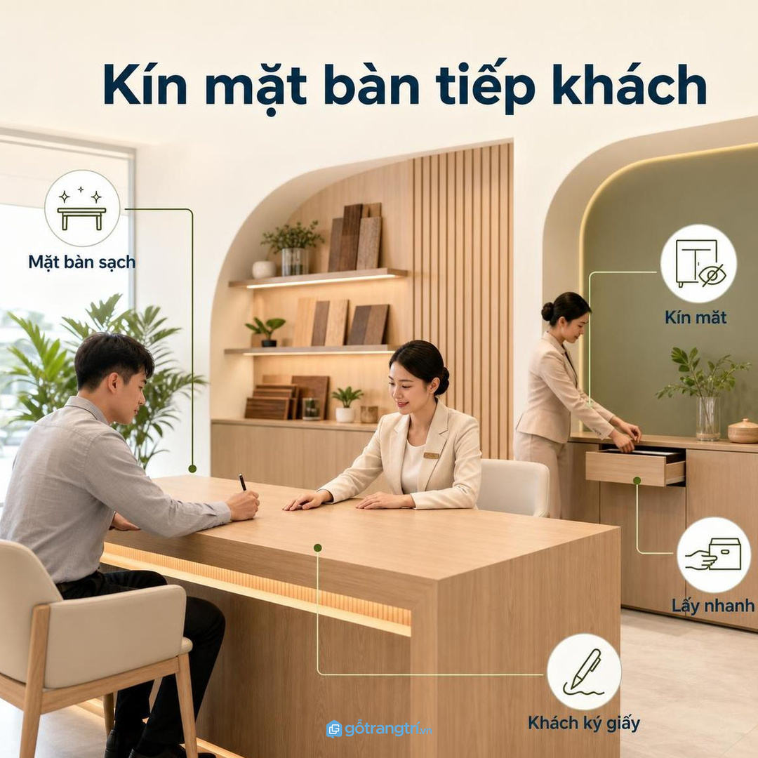Showroom tư vấn cần giấu con dấu khỏi mặt bàn tiếp khách
