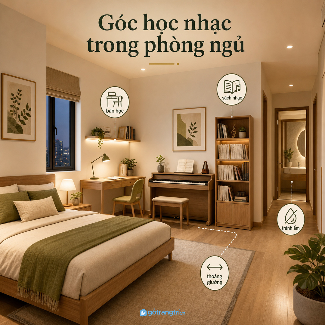 Tủ đàn guitar dùng chung cho cả gia đình