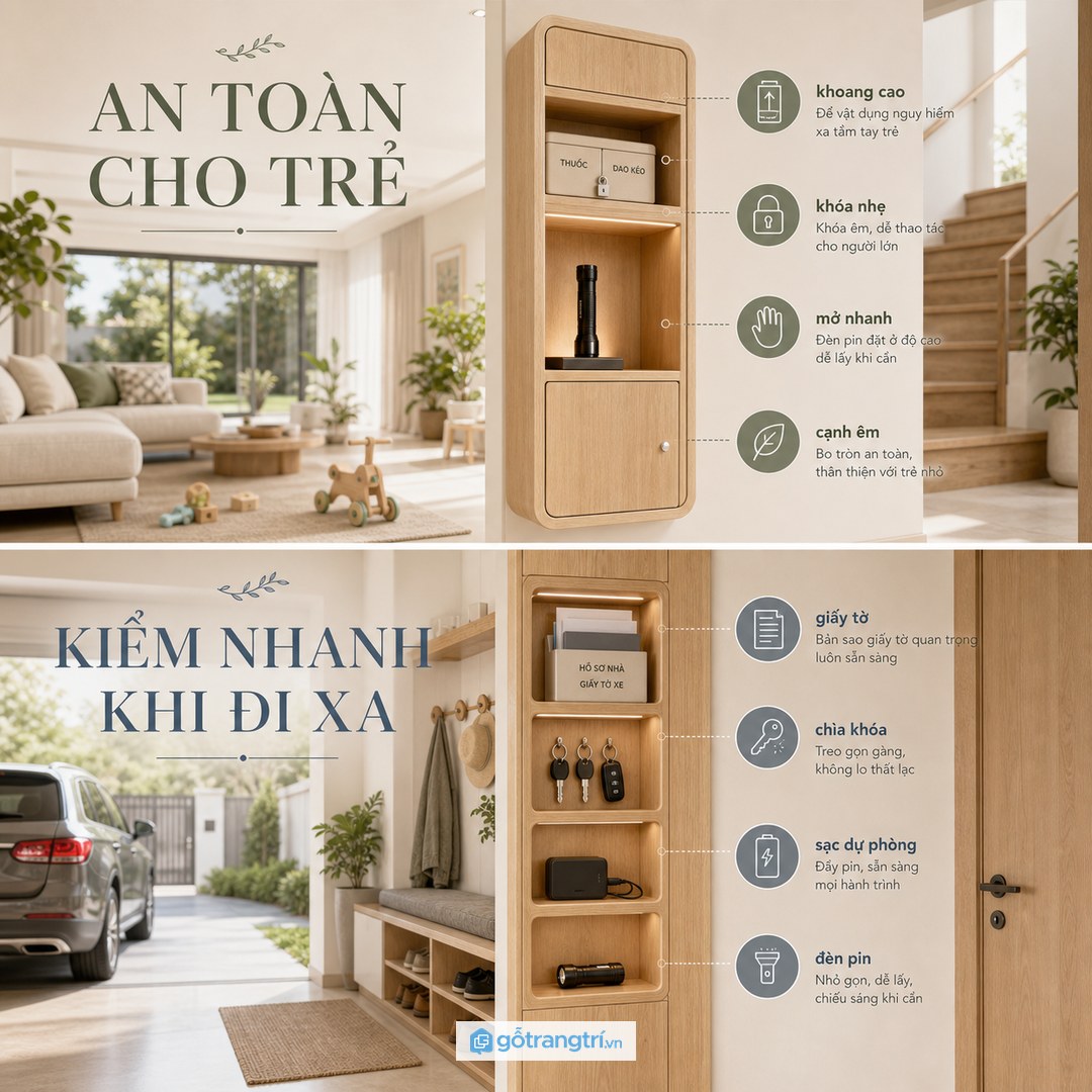 Gia đình có trẻ nhỏ nên đặt đồ nguy hiểm cao hơn nhưng người lớn vẫn mở nhanh