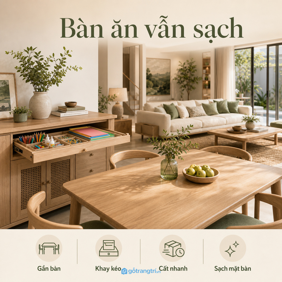Gia đình hay làm đồ handmade cần mặt thao tác phụ và khay phân loại nhanh