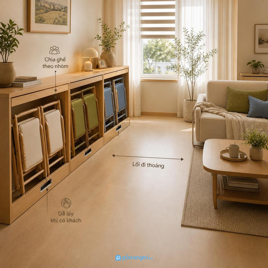 Nhà hay tiếp khách nên chia ghế theo số lượng và tần suất dùng