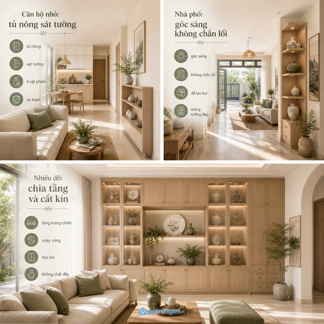 Nhà phố cần góc trưng sáng nhưng không chắn lối đi