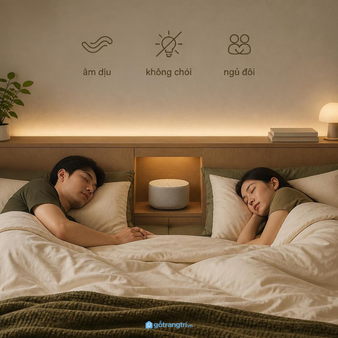 Phòng vợ chồng cần âm lượng dịu không chói người bên cạnh