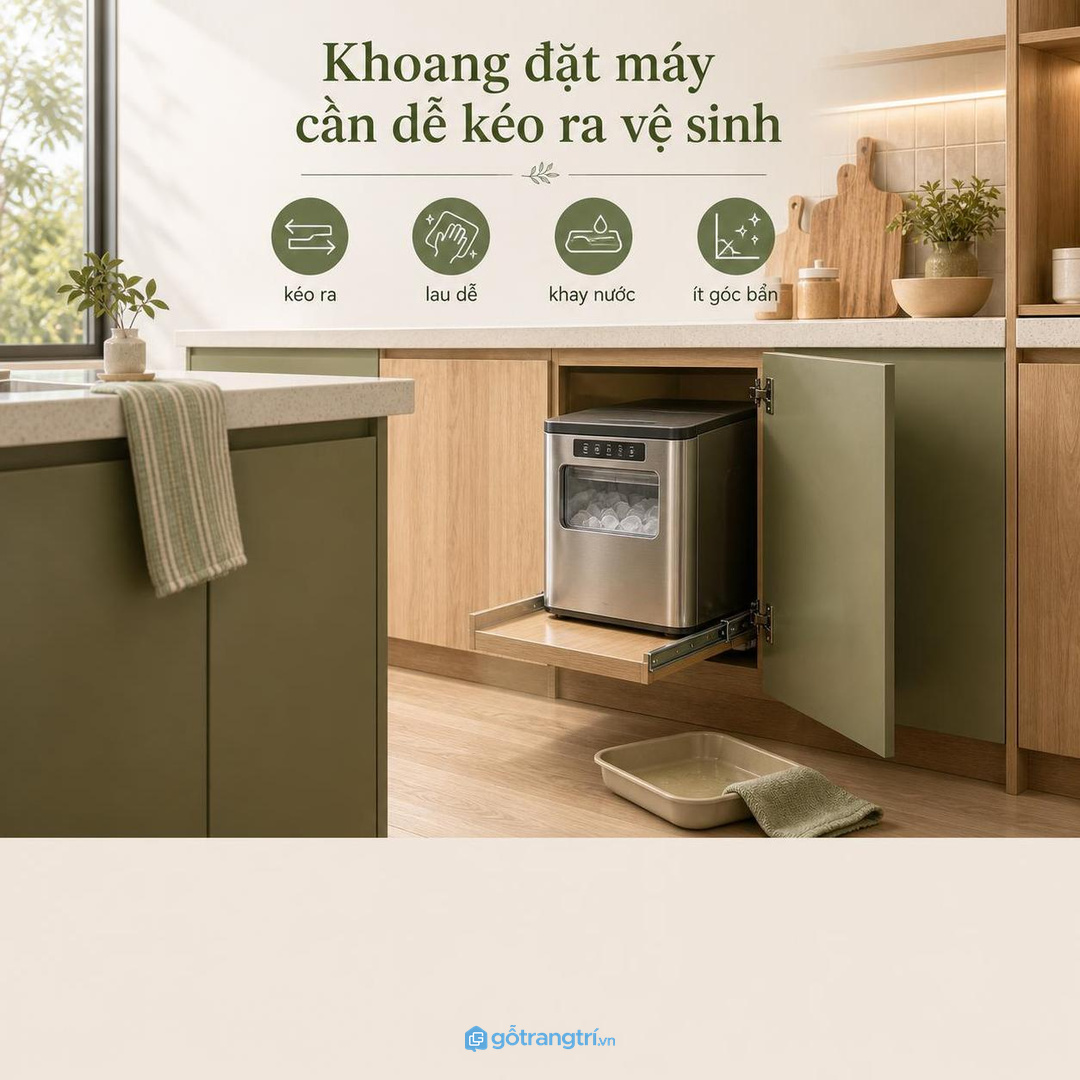 Khoang đặt máy cần dễ kéo ra để vệ sinh và kiểm tra định kỳ