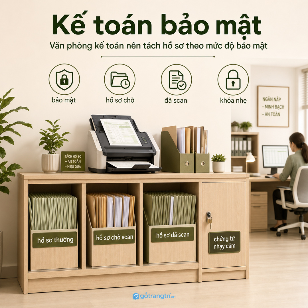 Văn phòng hành chính kế toán cần khoang hồ sơ scan và chứng từ dễ bổ sung