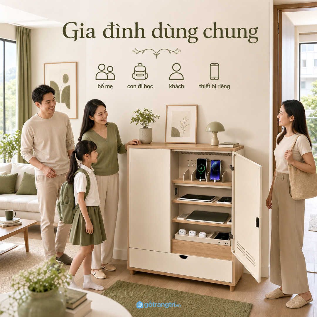 Tủ sạc dùng chung cho cả gia đình