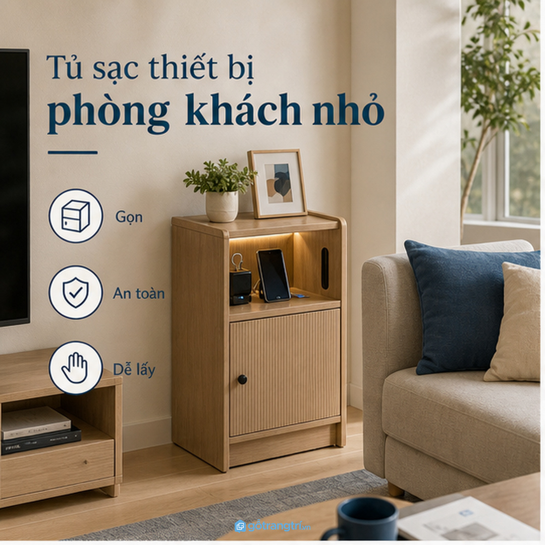 Nhà phố sofa dài nên dùng tủ mỏng áp tường để không vướng lối đi