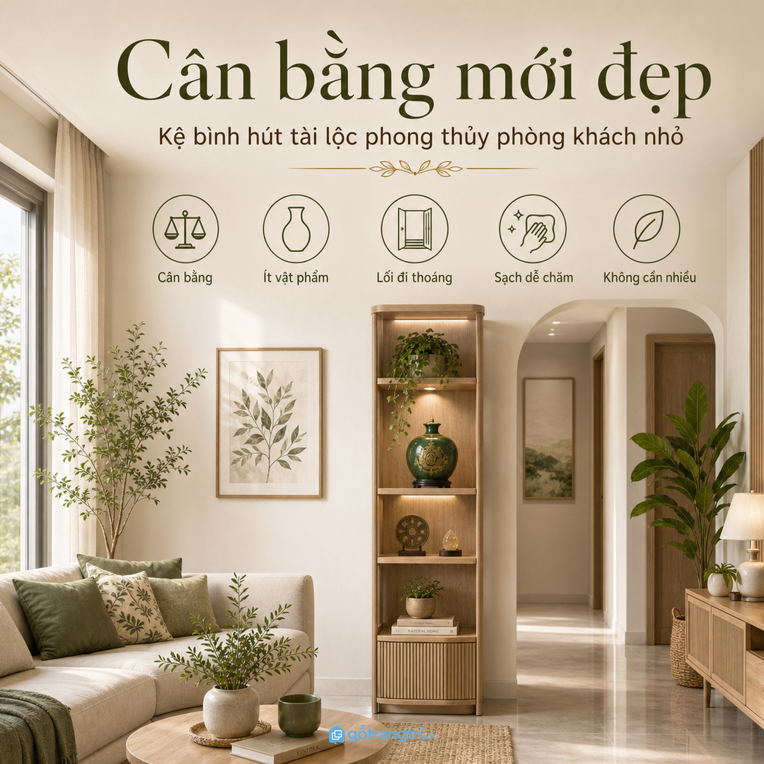 Gia đình có nhiều vật phẩm nên chia tầng trưng bày và khoang cất kín