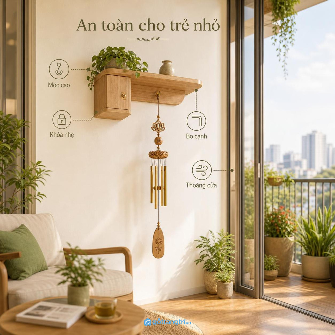 Gia đình có trẻ nhỏ cần khóa móc và bo cạnh an toàn
