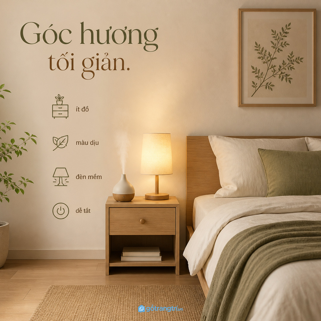 Người dễ mất ngủ cần góc hương thật tối giản