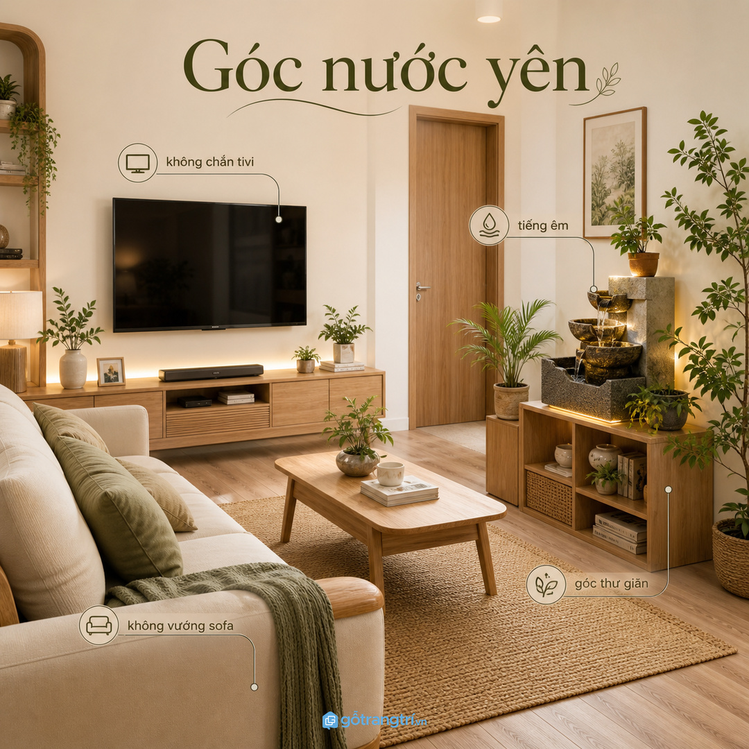 Căn hộ cần góc nước yên, dễ tắt và không cản sinh hoạt