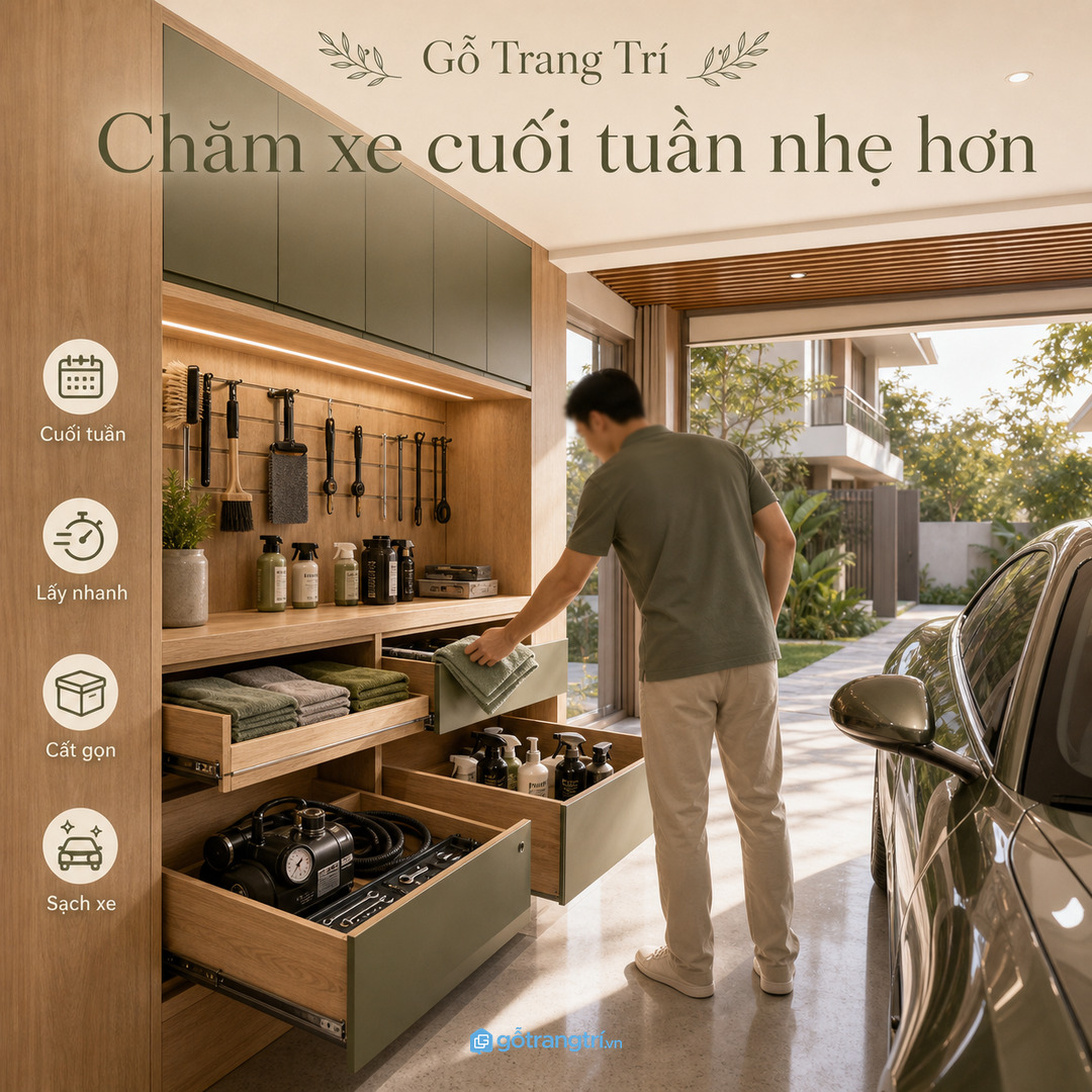 Chăm xe cuối tuần nhẹ hơn khi đồ nghề có chỗ trả về