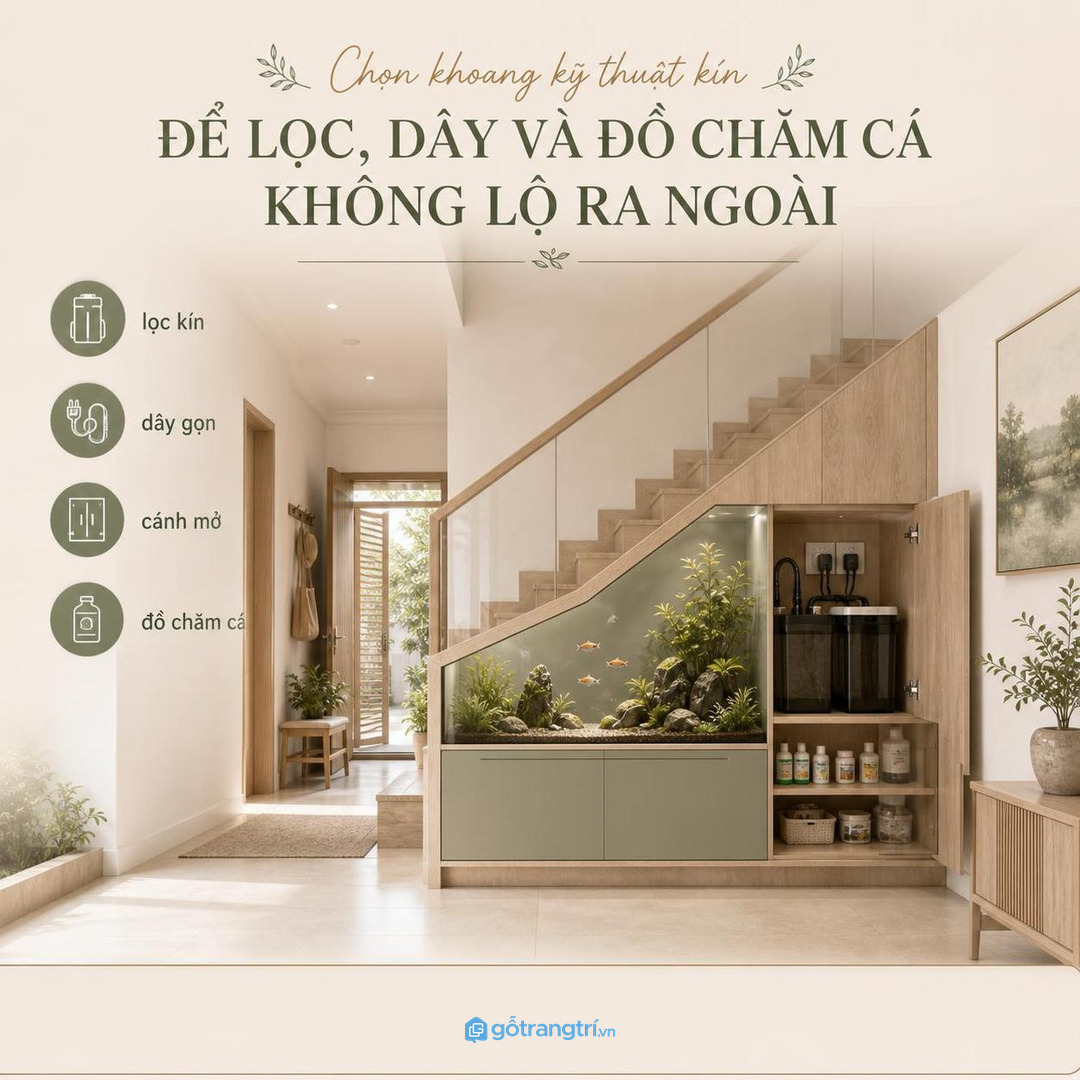 Có trẻ nhỏ nên khóa khoang kỹ thuật và bo góc tủ