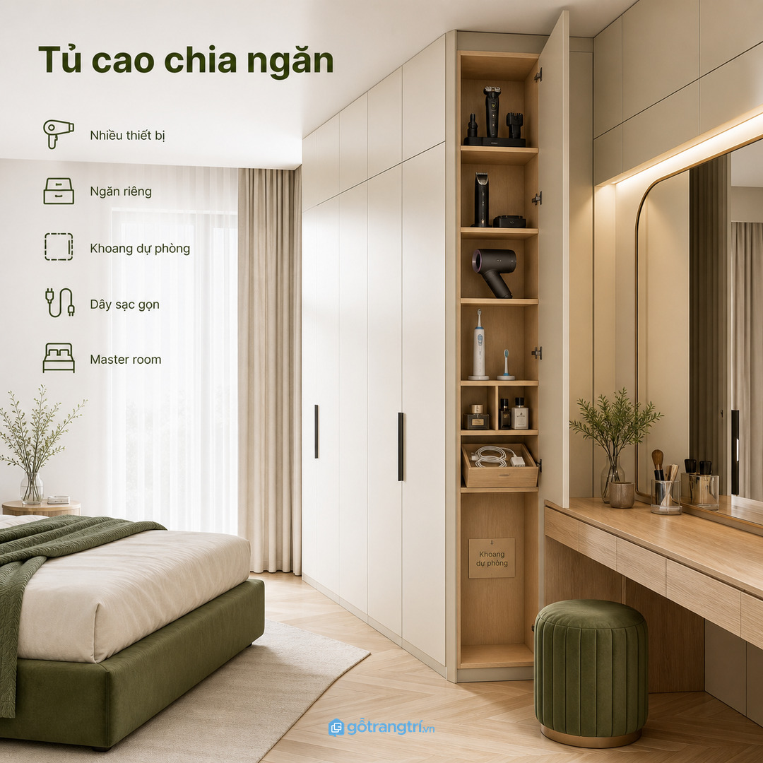 Hộc nhỏ cạnh gương giúp quy trình cạo râu nhanh, sạch và ít bừa hơn