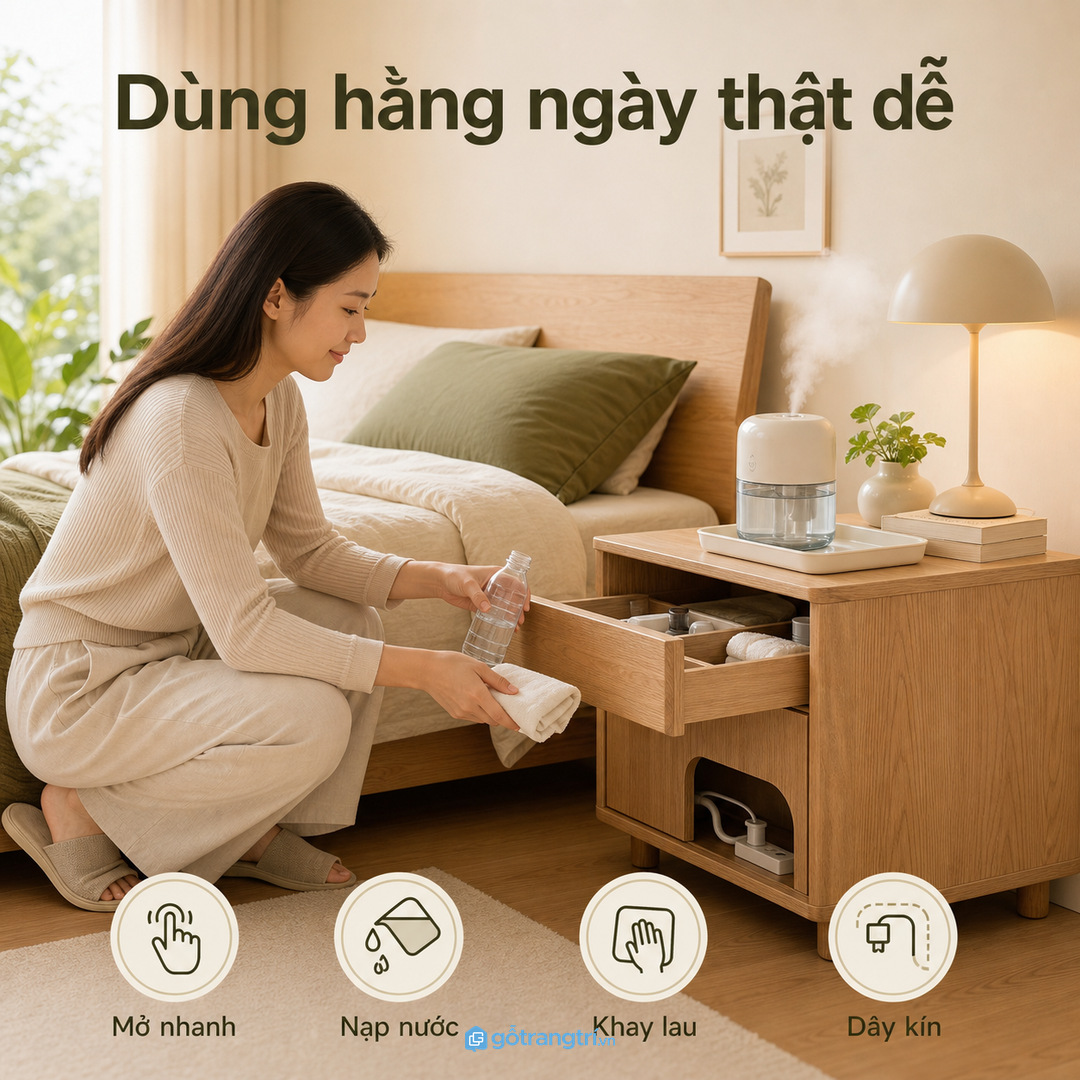 Người dùng hằng ngày cần hộc mở nhanh khay lau và dễ nạp nước